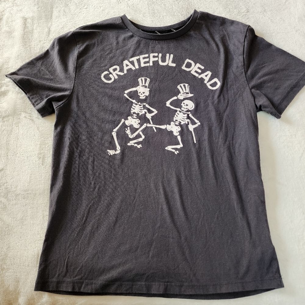 Grateful Dead Dancing Skeletons Gray Tshirt With Graphics Kids Size Large